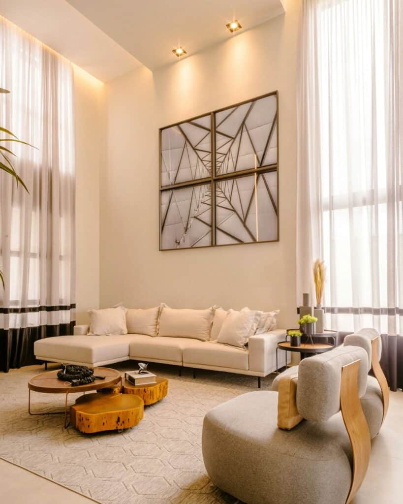 Multi-functional coffee table with storage in small living room