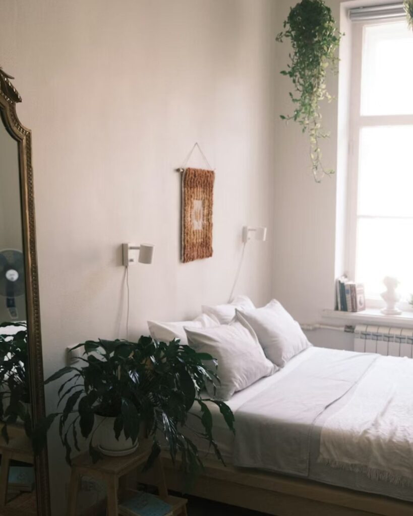 workspace corner in studio apartment layout