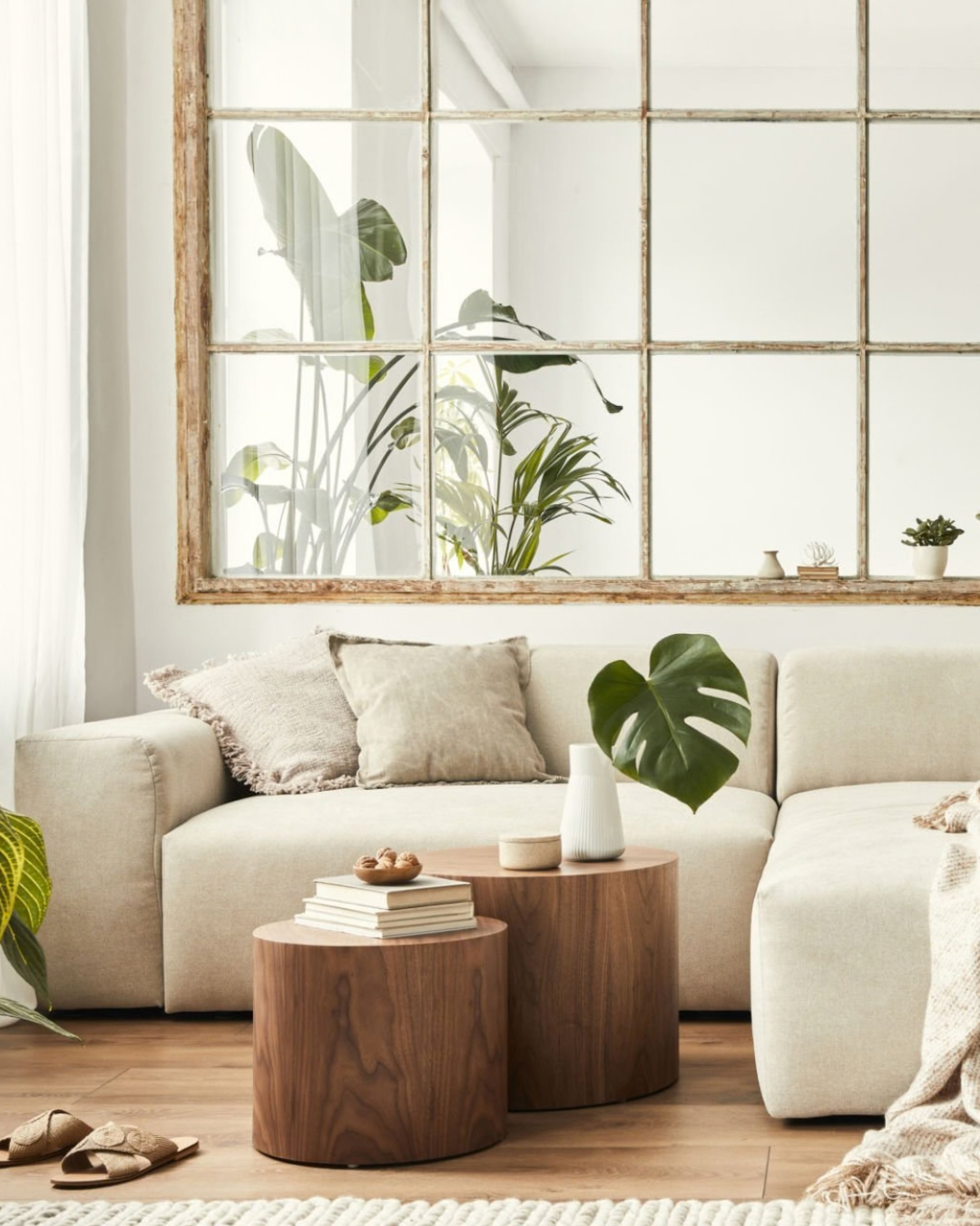 bookshelf divider separating zones in studio apartment