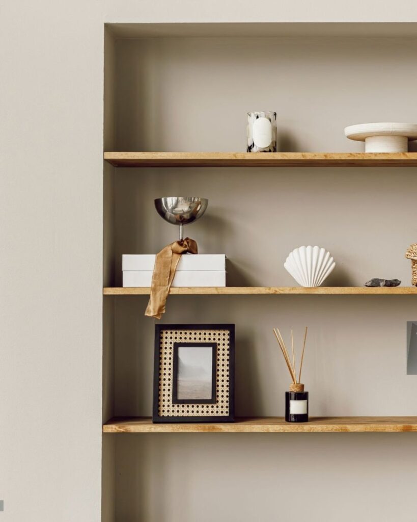 vertical wall shelves for studio apartment storage